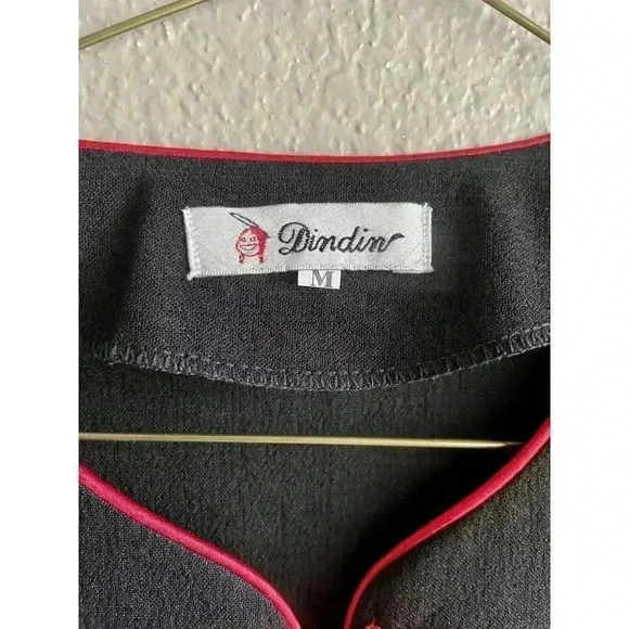 Vintage Dindin Embroidered Asian Black Floral Shacket Jacket Size M - Picture 4 of 7